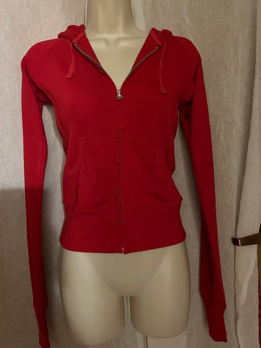 Urban Behavior Red Zip Hoodie Women's Sweatshirt